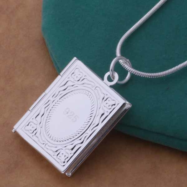 Memories Silver Book Locket Necklace for Women Perfect for photos or keepsakes
