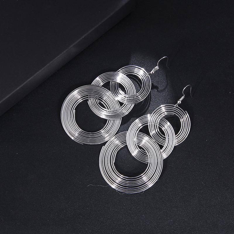 Coiled Wire Fashion Earrings in Silver or Gold for Women