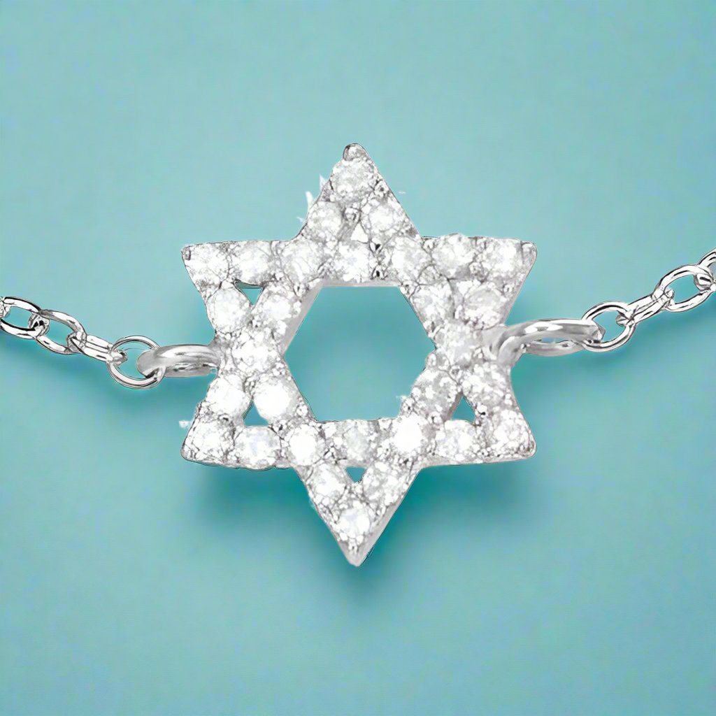 Feshionn IOBI bracelets Delicate CZ Encrusted Mini Star of David Bracelet