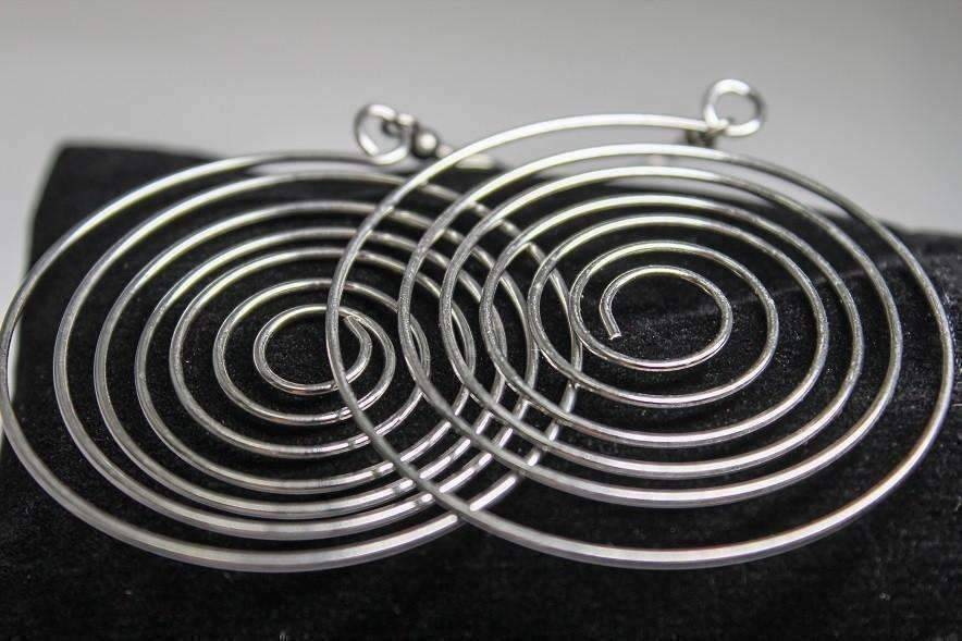 Feshionn IOBI Earrings CLEARANCE - Ripple Effect Stainless Steel Wire Round Swirl Earrings