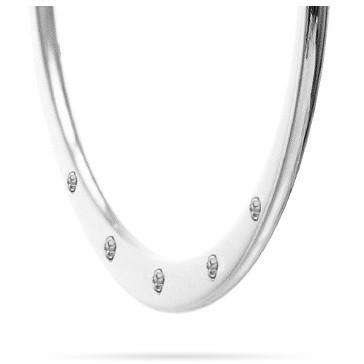 Feshionn IOBI Earrings CZ Accented Polished Stainless Steel Hoop Earrings