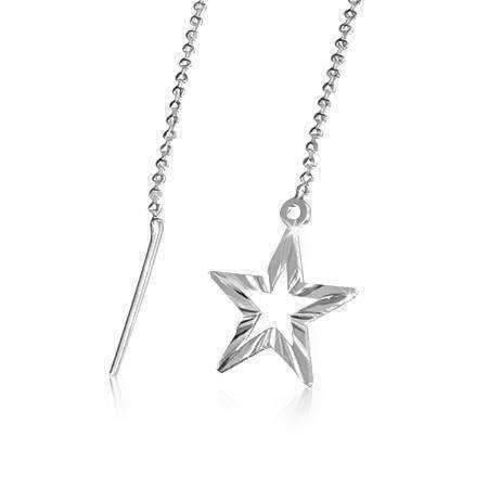 Feshionn IOBI Earrings Edgy Diamond Cut Starburst Silver Thread Earrings