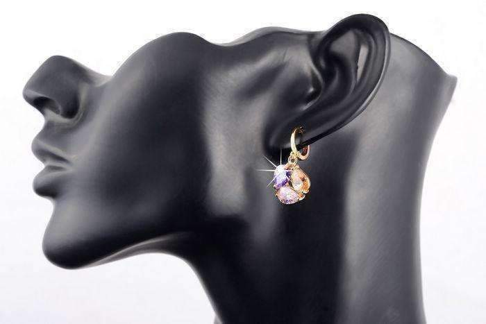 Feshionn IOBI Earrings ON SALE - Crystal Cluster Dangling Charm Earrings
