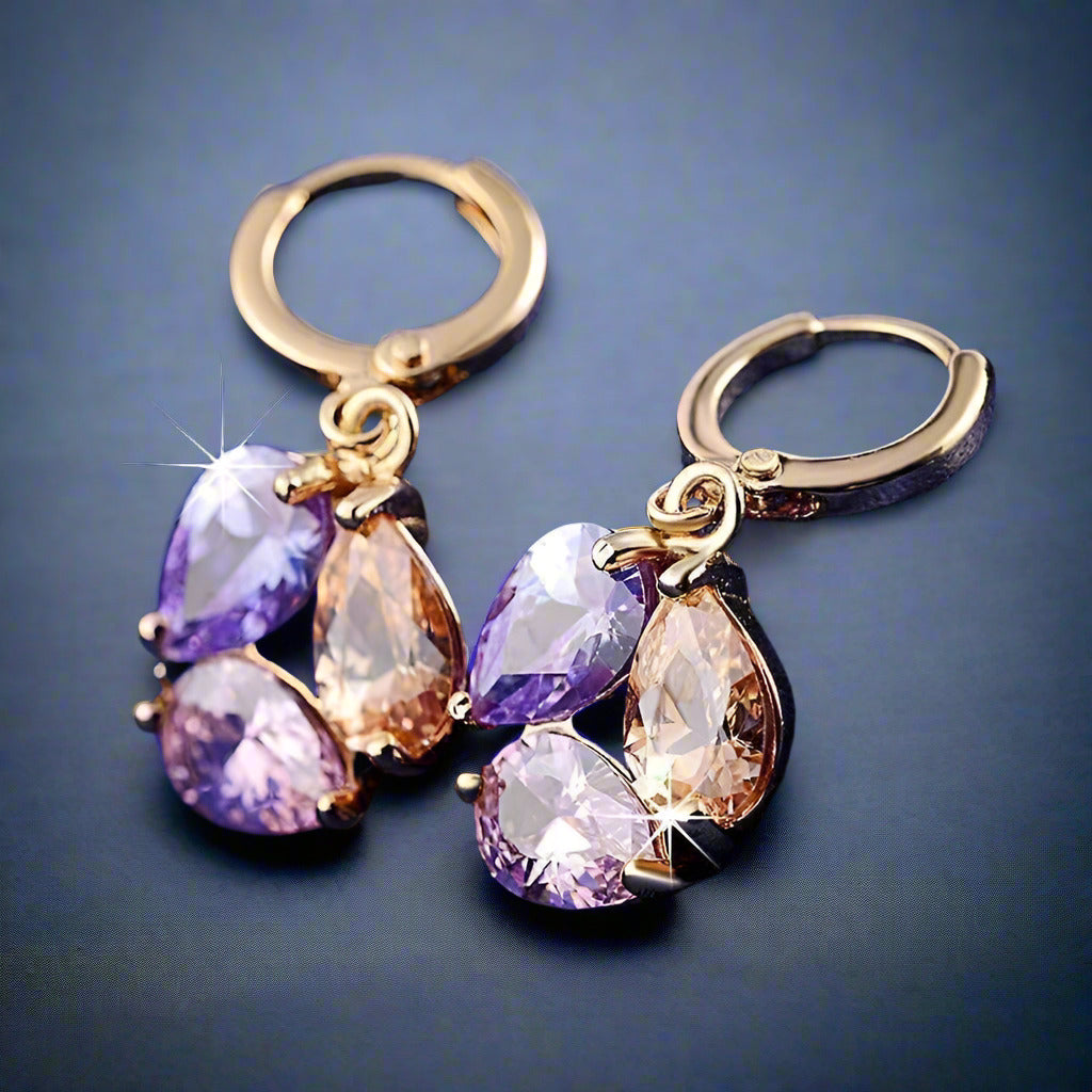 Feshionn IOBI Earrings ON SALE - Crystal Cluster Dangling Charm Earrings