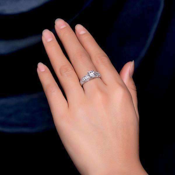Feshionn IOBI Rings CLEARANCE - Bellazio 2.4 CT Simulated Diamond Pavé Ring ~ Platinum or Rose Gold