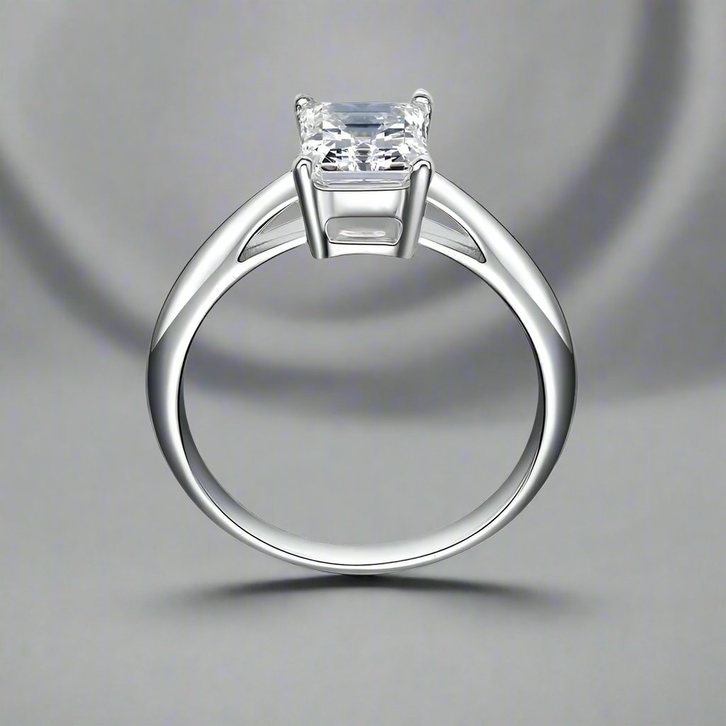 Feshionn IOBI Rings Elise 1.5CT Emerald Cut Solitaire IOBI Cultured Diamond Ring