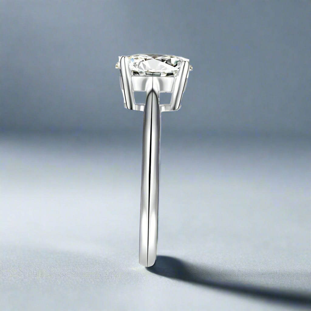 Feshionn IOBI Rings Gia 2CT Oval Solitaire IOBI Cultured Diamond Ring