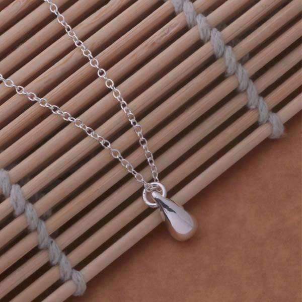 Feshionn IOBI Sets Tiny Teardrop Sterling Silver Matching Necklace and Earring Set