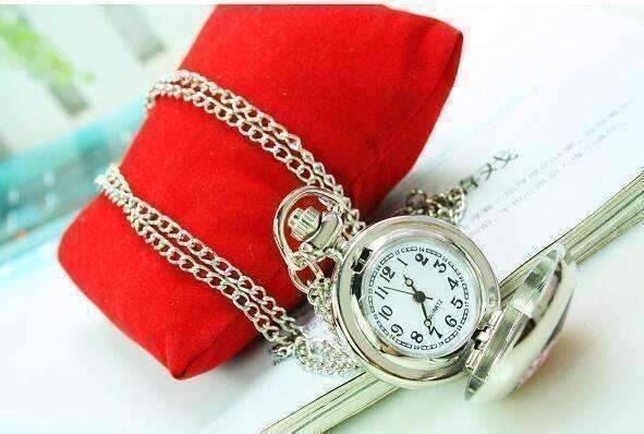 Feshionn IOBI Watches Whimsical Owl Enamel Mini Pocket Watch Necklace