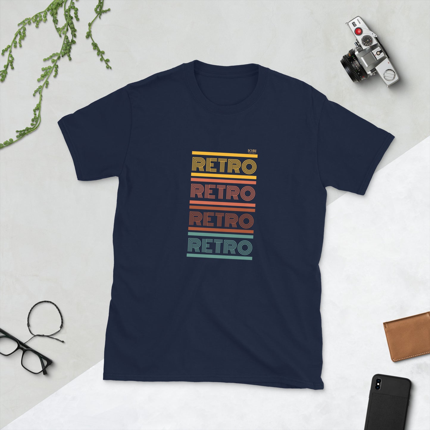 Short-Sleeve Men Soft T-Shirt Color Retro Symbol Design by IOBI Original Apparel