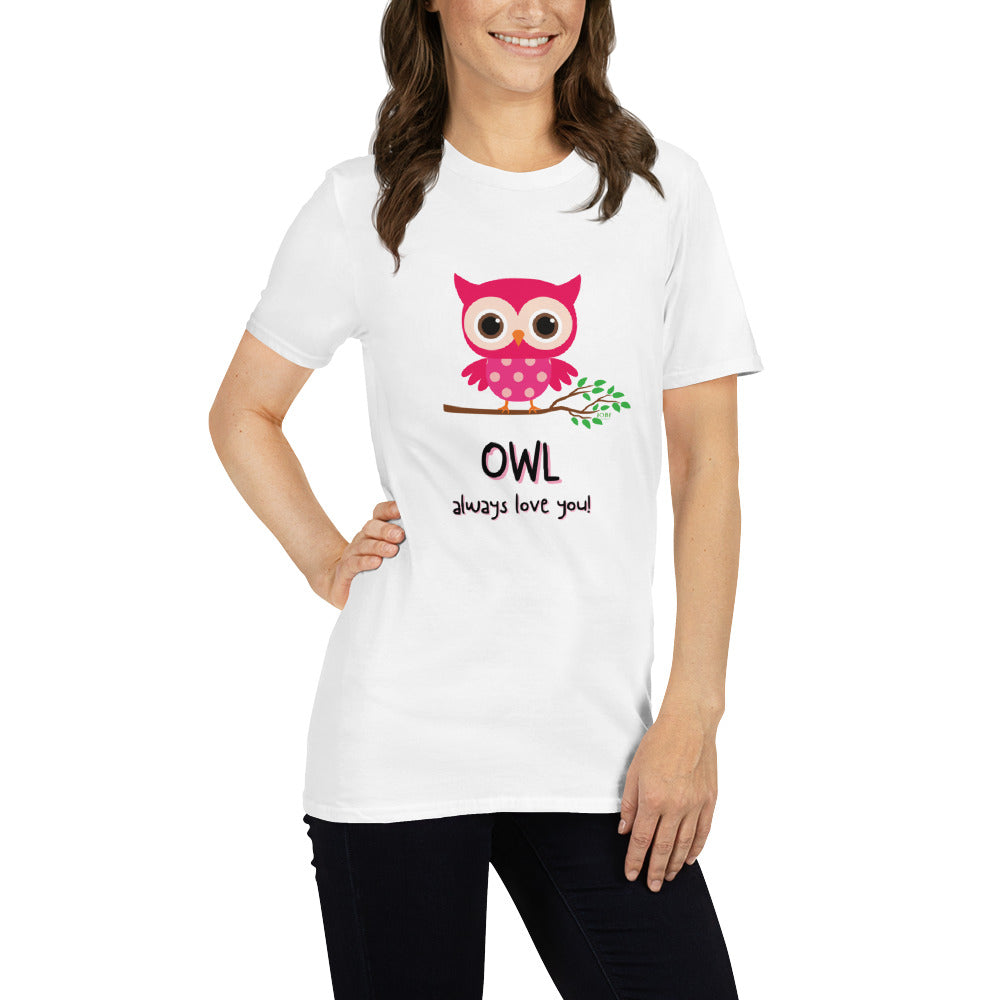 Short-Sleeve Women Soft T-Shirt Owl Always Love You Design by IOBI Original Apparel