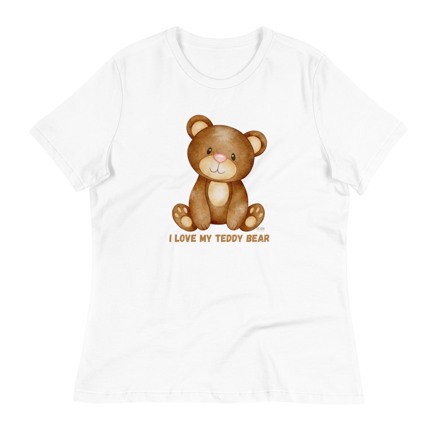 Women's Relaxed Soft & Smooth Premium Quality T-Shirt I Love My Teddy Bear Design by IOBI Original Apparel