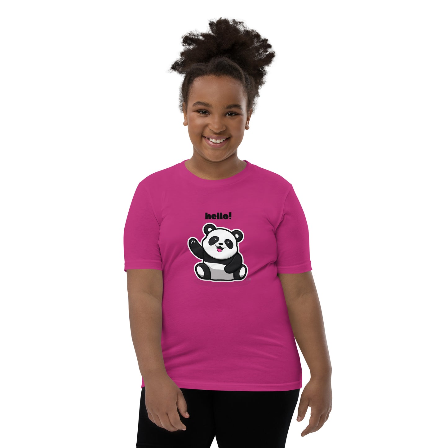 Kids Panda Short Sleeve T-Shirt Best Quality Soft & Comfy for Girls or Boys by IOBI Original Apparel