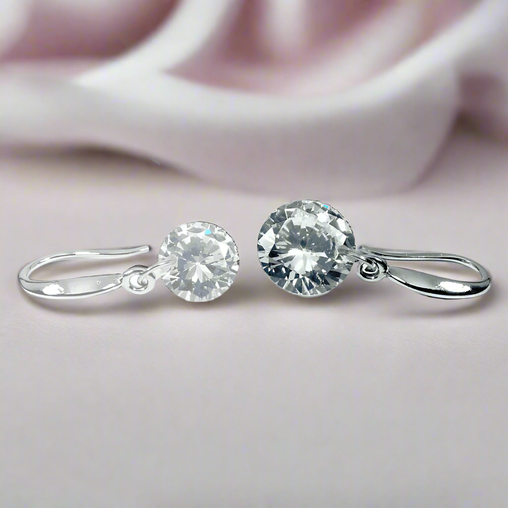 18K Gold Crystal Bridal Earrings – Sparkly Dangle Earrings, Bulk Sets for Bridesmaids