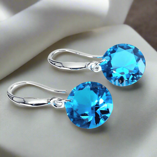 Exotic Seas Naked Pure OB Crystals Silver Drill Earrings - 10mm for Woman