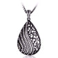 Ebony Swirl Black Gold Filigree and CZ Pendant Necklace