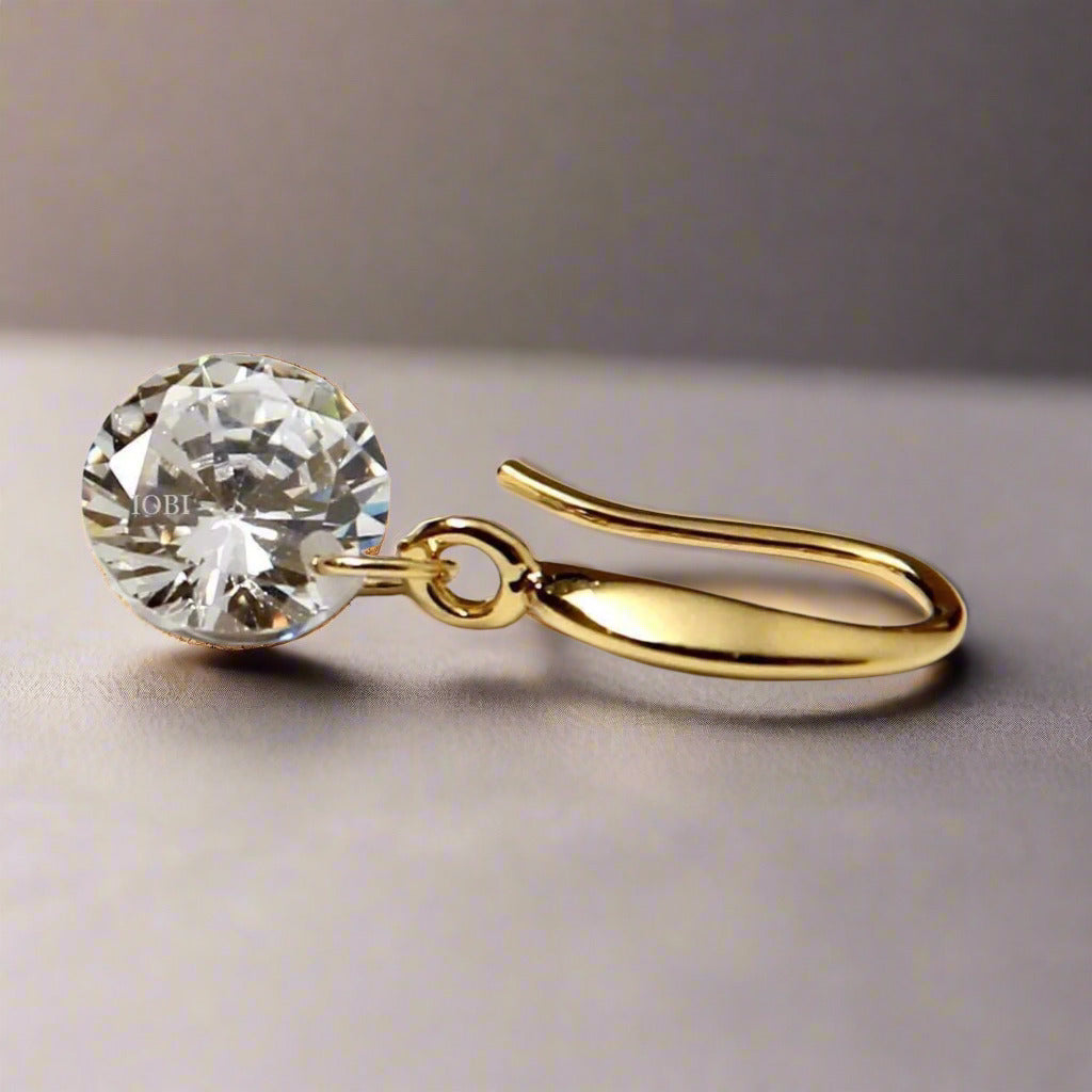 18K Gold Crystal Bridal Earrings – Sparkly Dangle Earrings, Bulk Sets for Bridesmaids