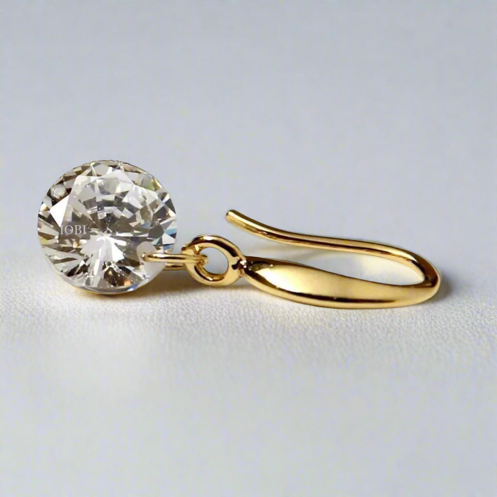 18K Gold Crystal Bridal Earrings – Sparkly Dangle Earrings, Bulk Sets for Bridesmaids