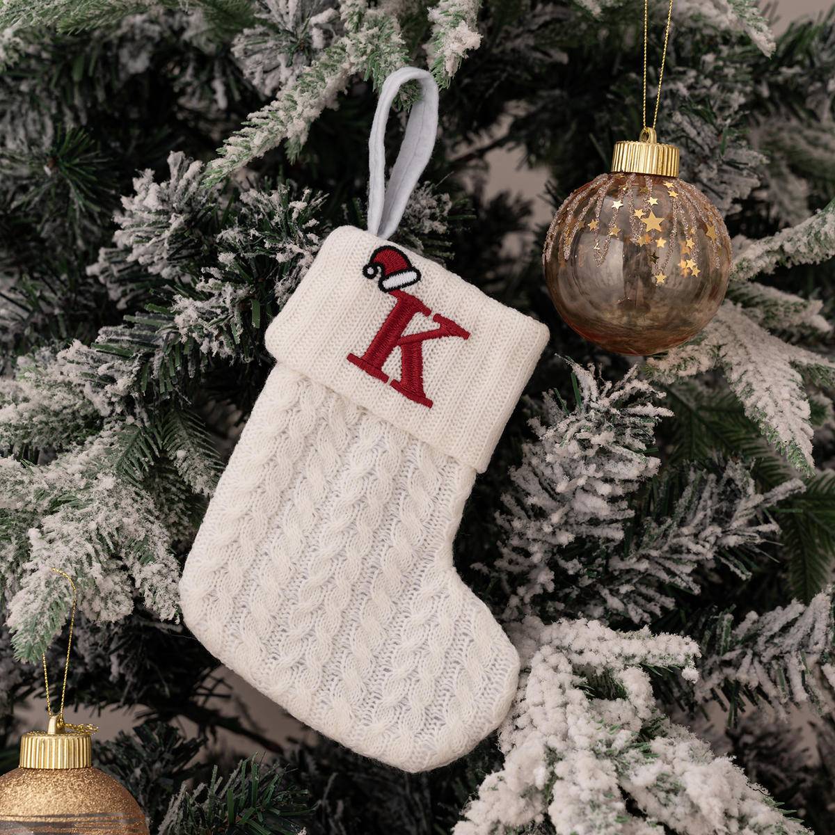 Letters Embroidery Christmas Hanging Socks Ornametns
