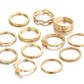 Phoenix Bands Midi-Knuckle Rings Set of 12 - Silver or Gold