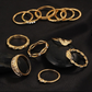 Phoenix Bands Midi-Knuckle Rings Set of 12 - Silver or Gold