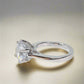 Victoria 14K White Solid Gold 4CT Round Cut OB Simulated Diamond Solitaire Ring for Woman Engagement