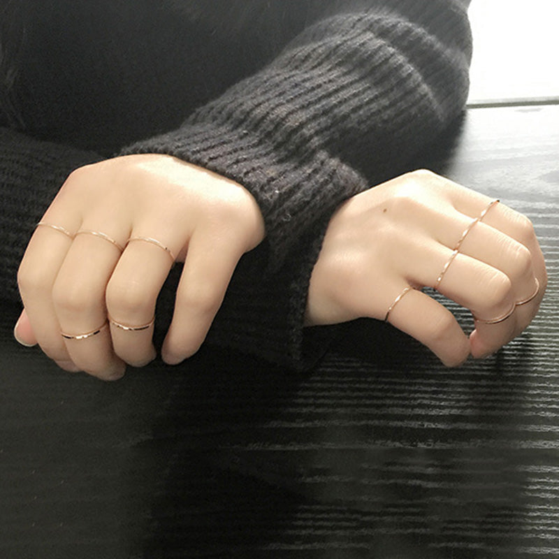 Versatile 2mm Titanium Gold Plated Band Ring for Women & Men – Stackable in 4 Colors, Minimalist Design