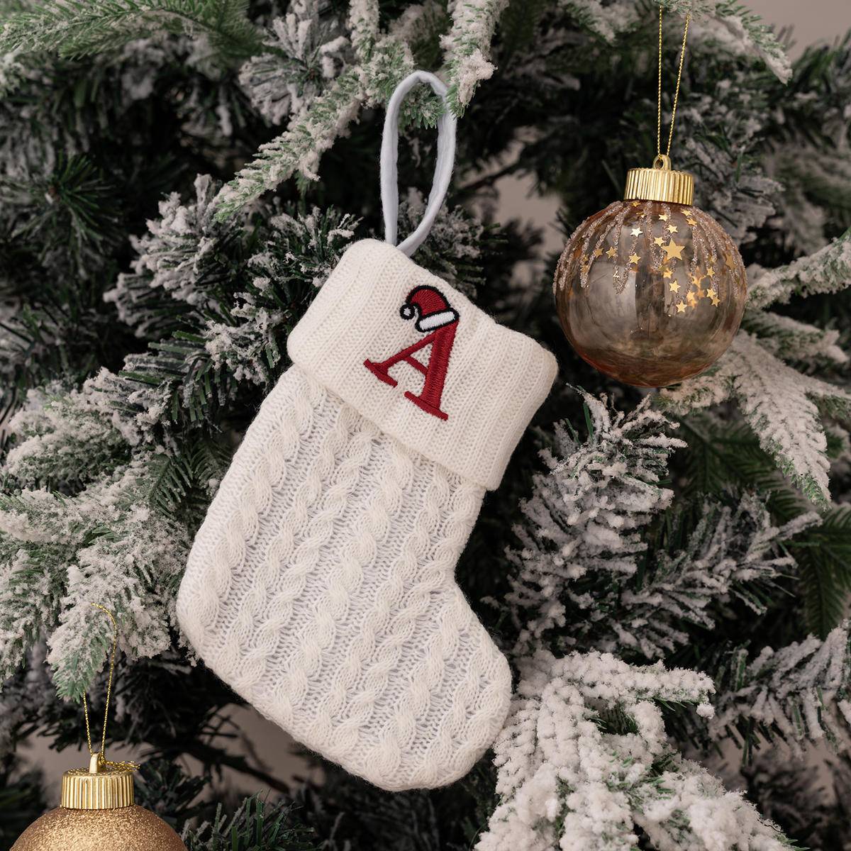 Letters Embroidery Christmas Hanging Socks Ornametns