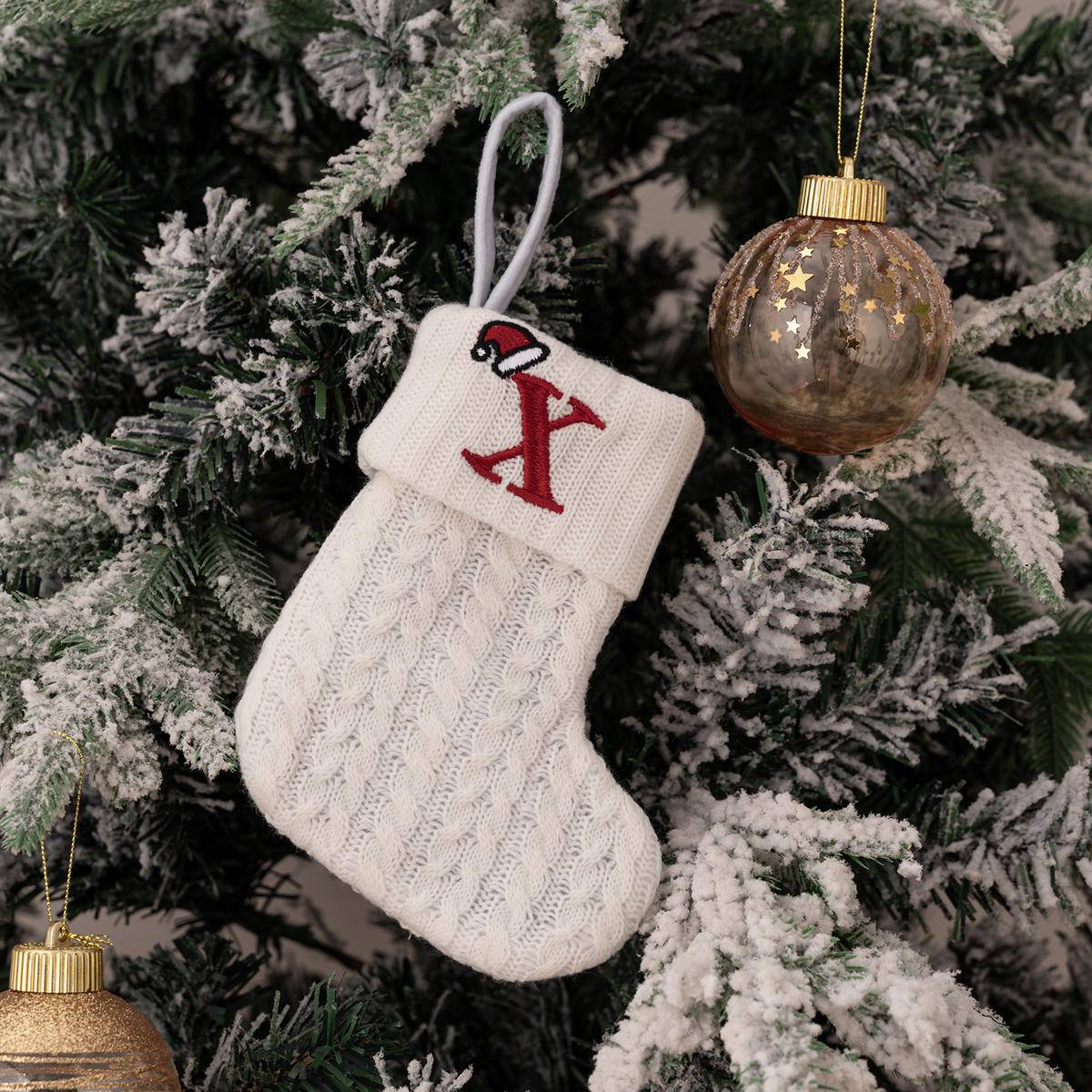 Letters Embroidery Christmas Hanging Socks Ornametns