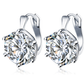 14K Gold Plated Daring Six Prong Large 6.8 Carat Zirconia Solitaire Earrings For Woman