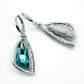 Abstract Aqua Austrian Crystal Necklace & Earrings Set for Women