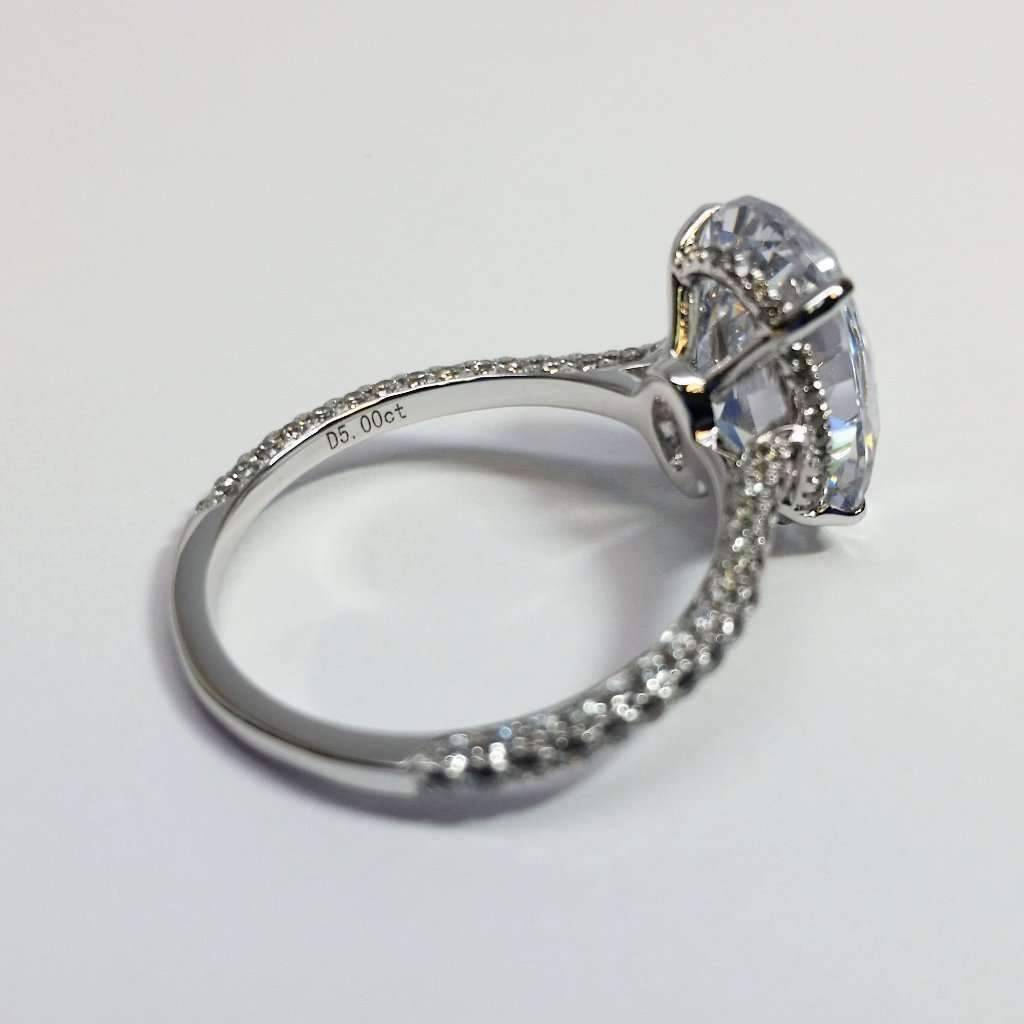 Alexandra 5CT Oval Petite French Pavé Crown OB Simulated Diamond Sterling Silver Ring for Women Bridal Engagement Wedding Anniversary Gift