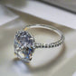 Alexandra 14K White Gold 5CT Oval Petite French Pavé Crown OB Simulated Diamond Ring for Women Engagement Wedding Special Occasion