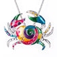 Artsy Crab Enamel Necklace and Earrings Set