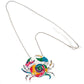 Artsy Crab Enamel Necklace and Earrings Set