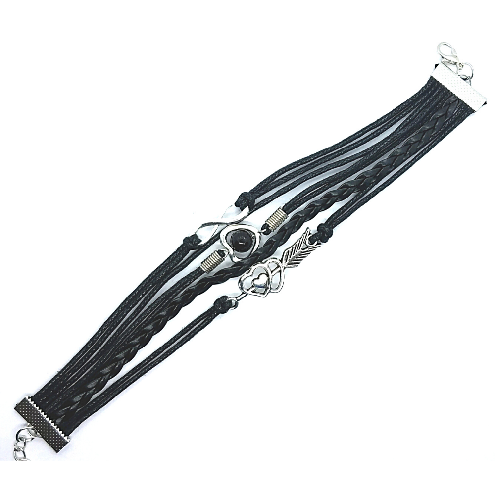 Forever Love Handmade Braided Leather Friendship Bracelet For Woman or A Girl- Six Colors To Choose
