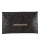 Faux wrinkled leather clutch bag