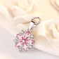 Cherry Blossoms Cubic Zirconia 14K White Gold Plated Necklace for Women
