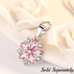Cherry Blossoms Cubic Zirconia 14K White Gold Plated Earrings for Women