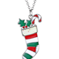 Merry Christmas Enamel Necklace Holiday Gift