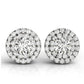 Angelique Double Halo OB Simulated Diamond Stud Earrings for Woman Special Occasion Wedding Bridal