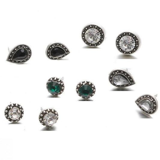Mix & Match Marcasite Five Piece Earring Ensemble