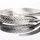 Etched Feather Bangle Cuff Bracelet