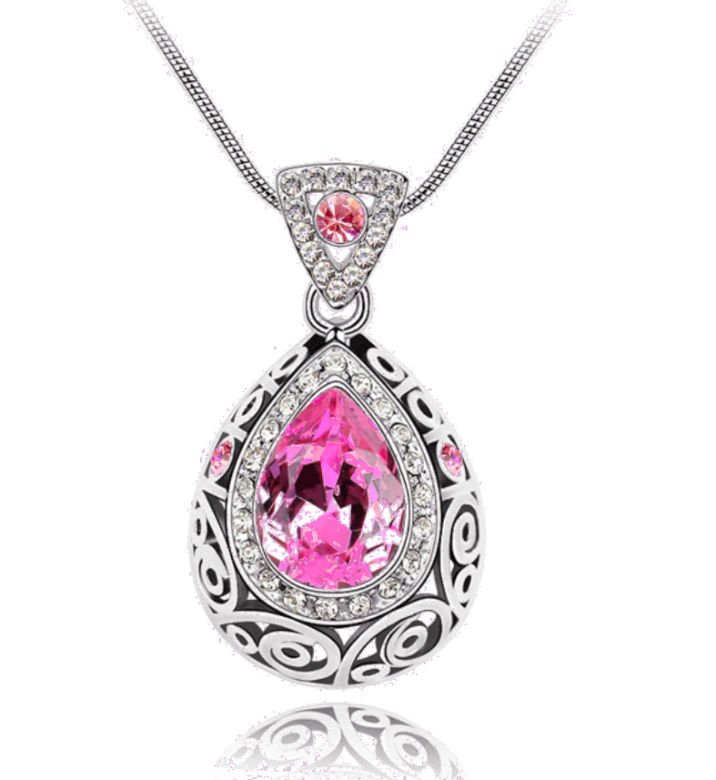 Vintage Filigree Teardrop Necklace and Earrings Set or Individual - Choose Your Color!