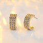 Flashy CZ Half Hoop Earrings