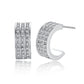 Flashy CZ Half Hoop Earrings
