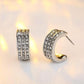 Flashy CZ Half Hoop Earrings