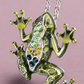 Fabulous Frog Enamel & CZ Pendant Necklace for Woman