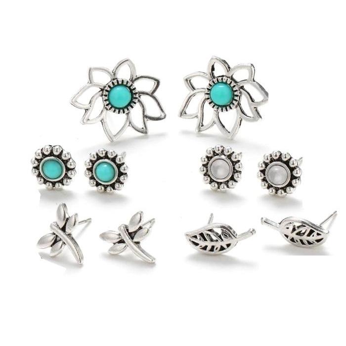 Mix & Match Garden Five Piece Earring Ensemble For Woman