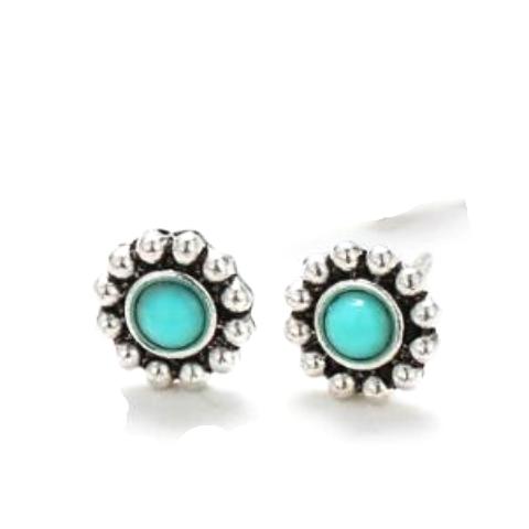 Tiny Blue Daisy Stud Earrings